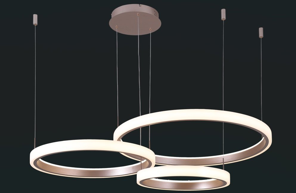 COLGANTE 3 AROS LED 150W 3000K-4000K-6500K ACERO